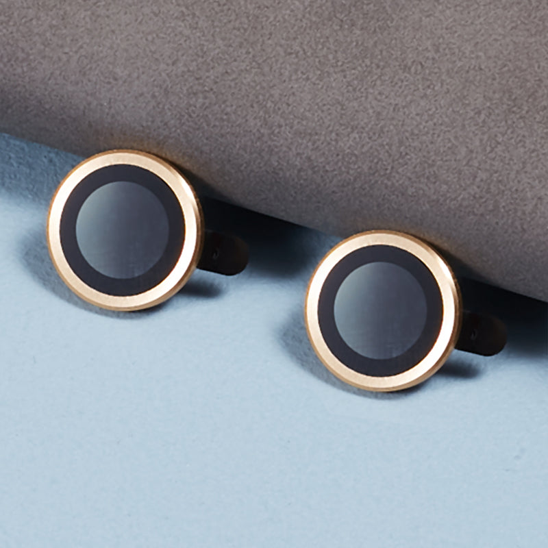 For iPhone 15 / 15 Plus Camera Lens Protector Set Electroplating Ring HD Tempered Glass Lens Film