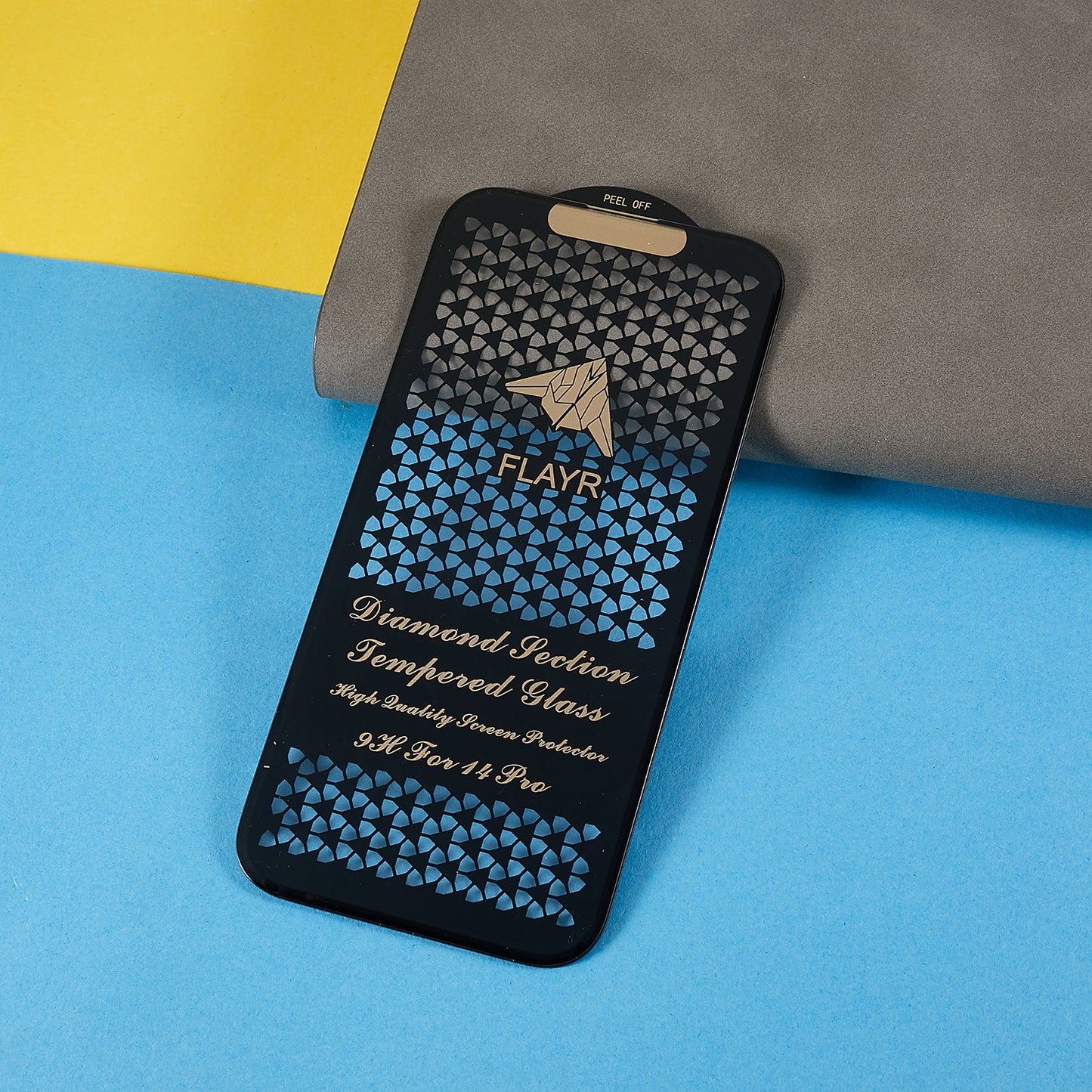 For iPhone 15 Tempered Glass Screen Protector Silk Printing Diamond Cut Edge Full Coverage HD Clear Film