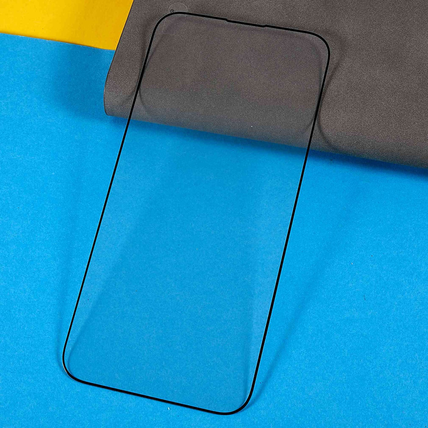For iPhone 15 Pro Anti-static Screen Protector High Aluminium-silicon Glass Full Glue Full Cover Silk Printing Film