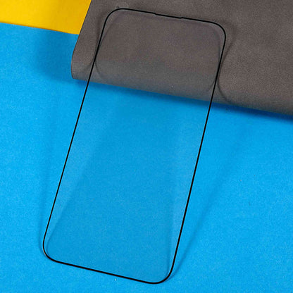 For iPhone 15 Pro Anti-static Screen Protector High Aluminium-silicon Glass Full Glue Full Cover Silk Printing Film