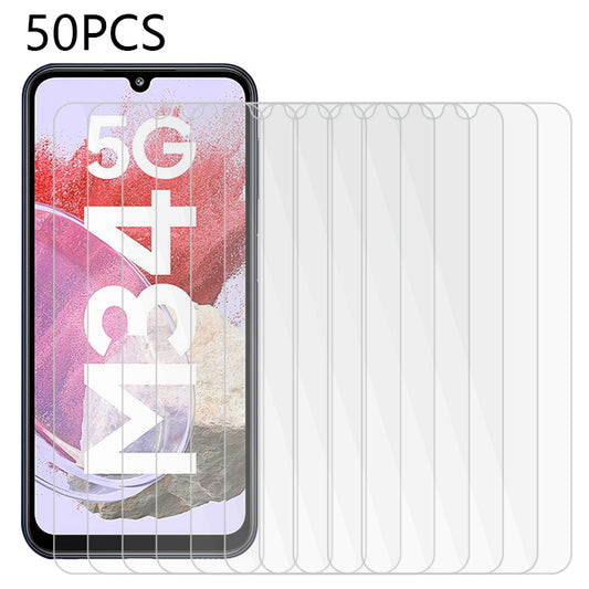 50PCS For Samsung Galaxy F34 5G / M34 5G HD Clear Screen Protector Tempered Glass Phone Protective Screen Film