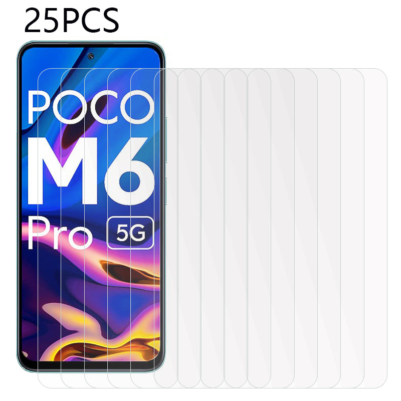 25PCS Screen Protector for Xiaomi Redmi 12 5G / Poco M6 Pro 5G , Tempered Glass Ultra Clear Protective Screen Film