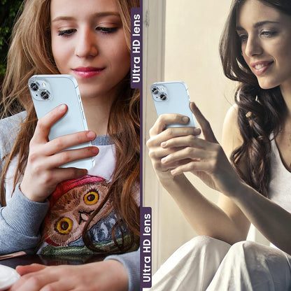 For iPhone 15 / 15 Plus Camera Lens Protector Set Glitter Metal Ring Tempered Glass Back Lens Film