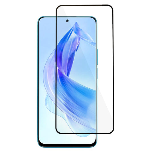 Phone Screen Protector for Honor 90 Lite 5G / X50i 5G , Silk Printing Black Edge Full Cover Full Glue Tempered Glass Film