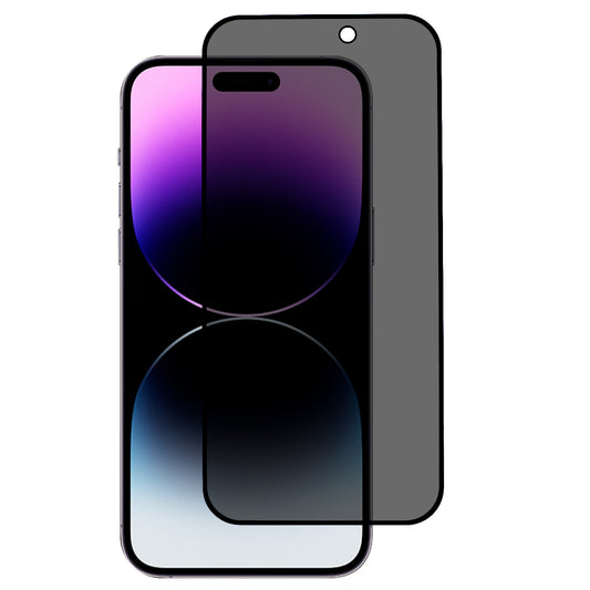 For iPhone 15 Pro Full Cover Matte Screen Protector 180-degree Anti-spy Tempered Glass Film with Anti-dust Net