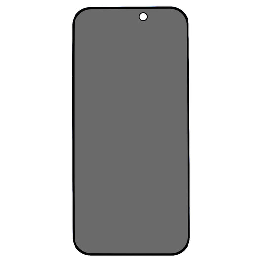For iPhone 15 Privacy Tempered Glass Film Full Cover 180-degree Anti-spy Matte Screen Protector with Anti-dust Net