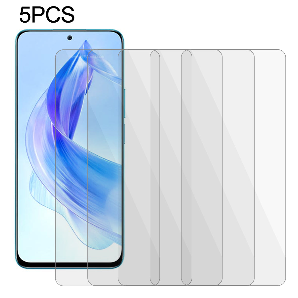 5Pcs 2.5D Screen Protector for Honor 90 Lite 5G / X50i 5G , Tempered Glass 0.3mm Ultra Thin Phone Screen Film