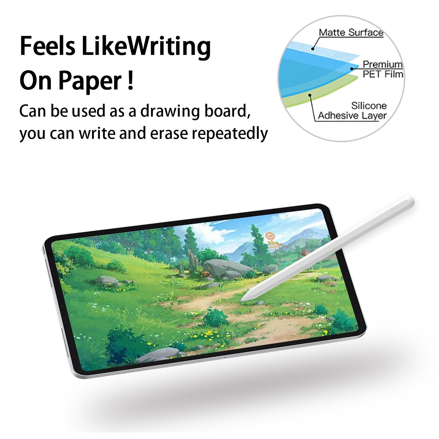 For Xiaomi Redmi 12 4G Paperfeel PET Screen Protector High Touch Sensitivity Film Drawing Writing Like Paper