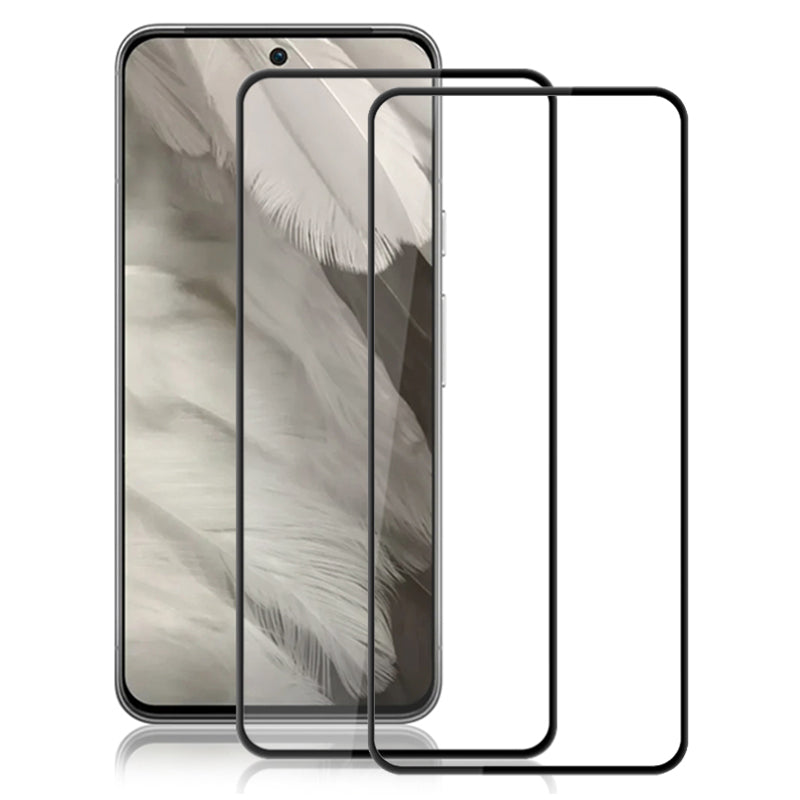 AMORUS 2Pcs Screen Protector for Google Pixel 8 Pro , Full Glue High Transparency Tempered Glass Silk Printing Film