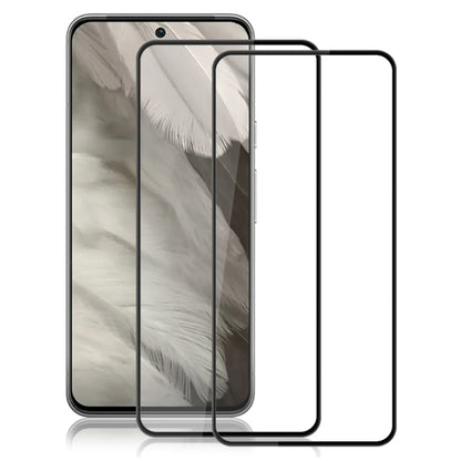 AMORUS 2Pcs Screen Protector for Google Pixel 8 Pro , Full Glue High Transparency Tempered Glass Silk Printing Film