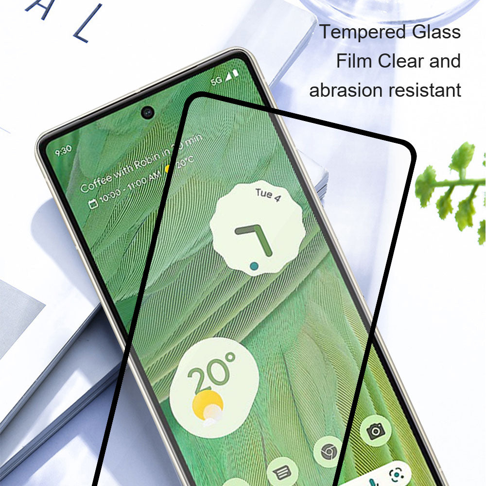 AMORUS 2Pcs Screen Protector for Google Pixel 8 Pro , Full Glue High Transparency Tempered Glass Silk Printing Film