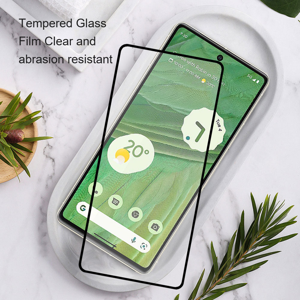 AMORUS 2Pcs Screen Protector for Google Pixel 8 Pro , Full Glue High Transparency Tempered Glass Silk Printing Film