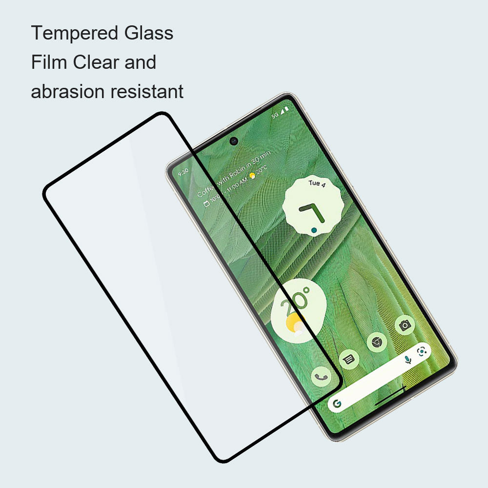 AMORUS 2Pcs Screen Protector for Google Pixel 8 Pro , Full Glue High Transparency Tempered Glass Silk Printing Film