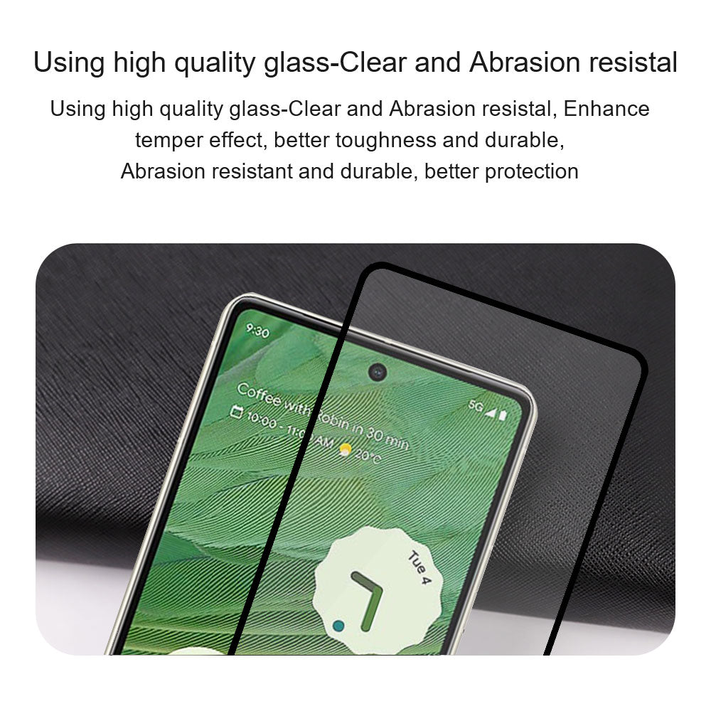 AMORUS 2Pcs Screen Protector for Google Pixel 8 Pro , Full Glue High Transparency Tempered Glass Silk Printing Film