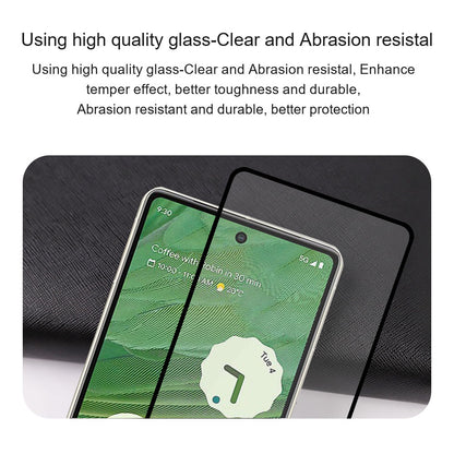 AMORUS 2Pcs Screen Protector for Google Pixel 8 Pro , Full Glue High Transparency Tempered Glass Silk Printing Film