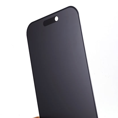 2Pcs for iPhone 15 Pro Full Cover Screen Protector 180-degree Anti-spy Matte Tempered Glass Film with Anti-dust Net