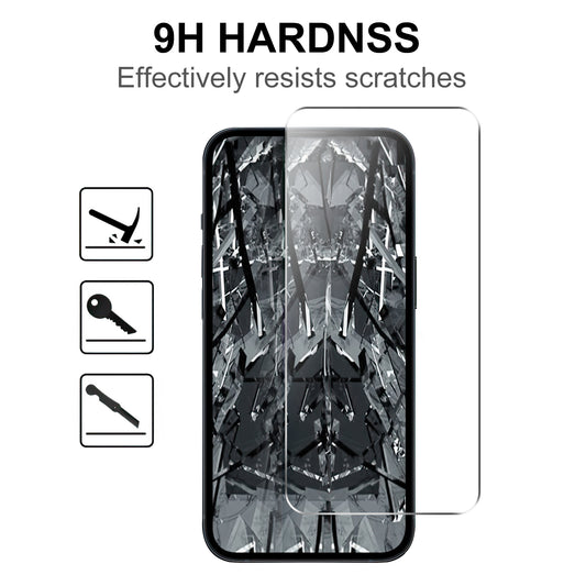 2Pcs Explosion-proof Screen Protector for iPhone 15 Pro , 2.5D Arc Edge HD Clear Tempered Glass Screen Film