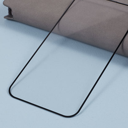 For iPhone 15 Pro Max Silk Print Tempered Glass Film Full Glue 9D Anti-explosion Full Screen Protector