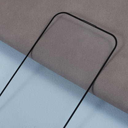 For iPhone 15 Pro Max Silk Print Tempered Glass Film Full Glue 9D Anti-explosion Full Screen Protector