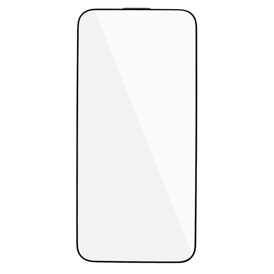Full Glue Film for iPhone 15 Pro , Anti-fingerprint Tempered Glass Silk Printing Full Cover Screen Protector with Dust-proof Net
