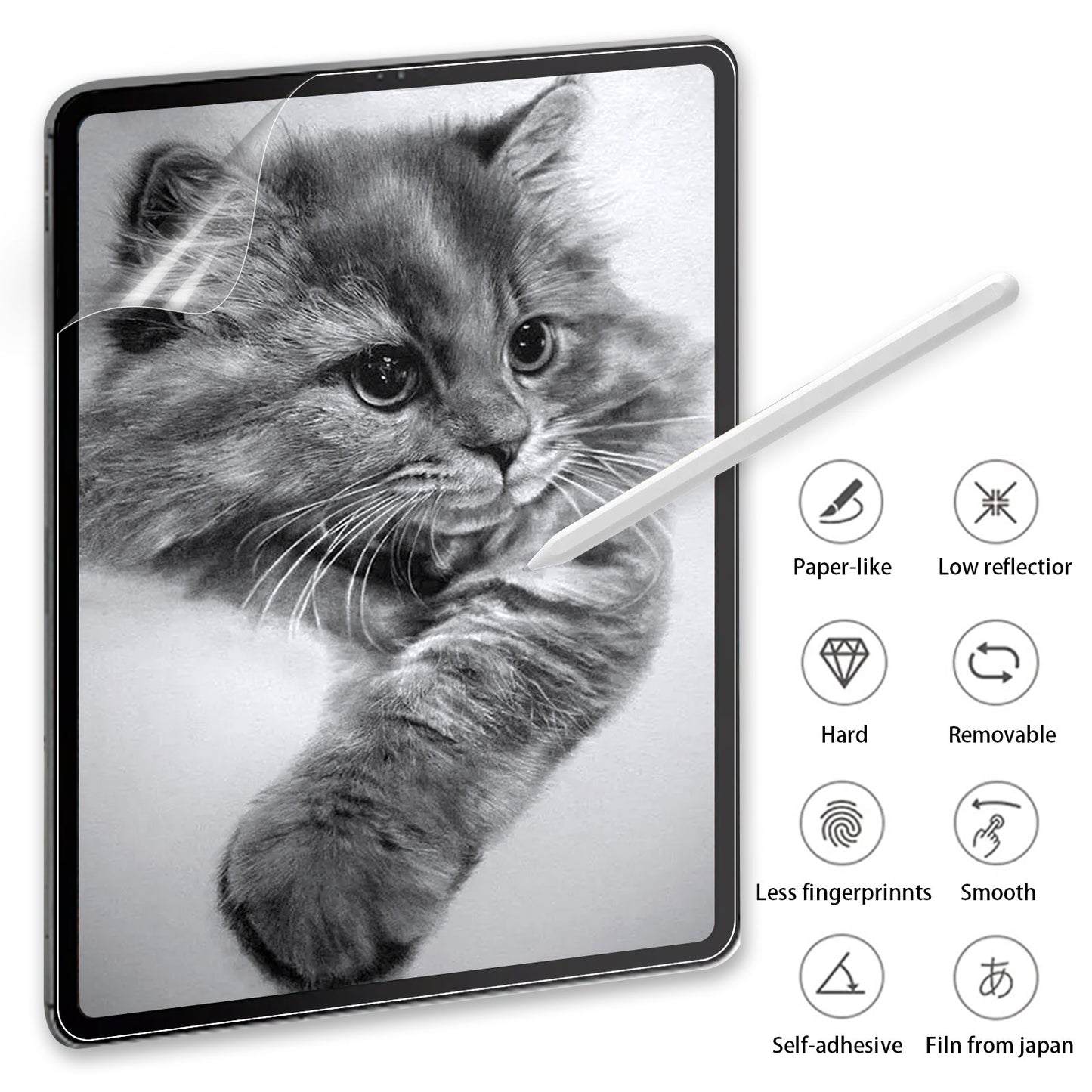 For Lenovo Tab P12 Paperlike Tablet Screen Protector Anti-scratch Paperfeel Soft PET Screen Film