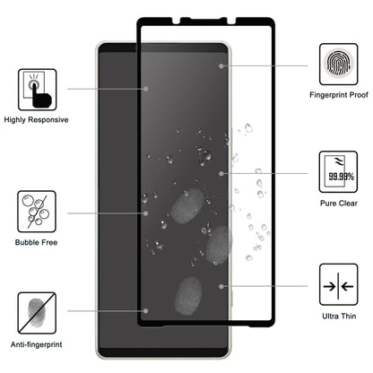 For Sony Xperia 5 V Black Edge Full Glue AGC Glass Screen Covering Film Clear Cell Phone Screen Protector