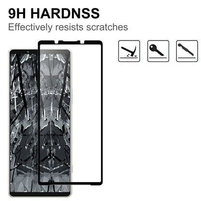 For Sony Xperia 5 V Black Edge Full Glue AGC Glass Screen Covering Film Clear Cell Phone Screen Protector