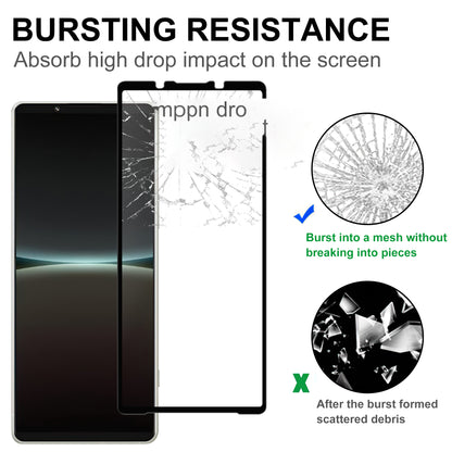 For Sony Xperia 5 V Black Edge Full Glue AGC Glass Screen Covering Film Clear Cell Phone Screen Protector