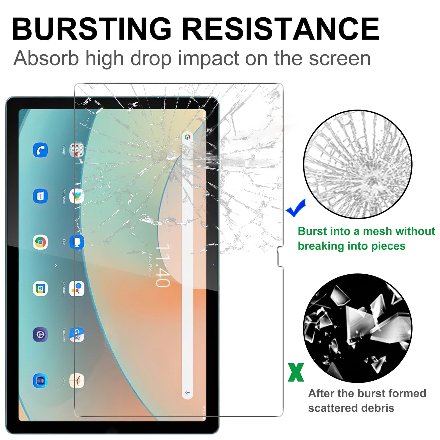 For Blackview Tab 11 Screen Protector Full Coverage Arc Edge HD Clear Tempered Glass Film