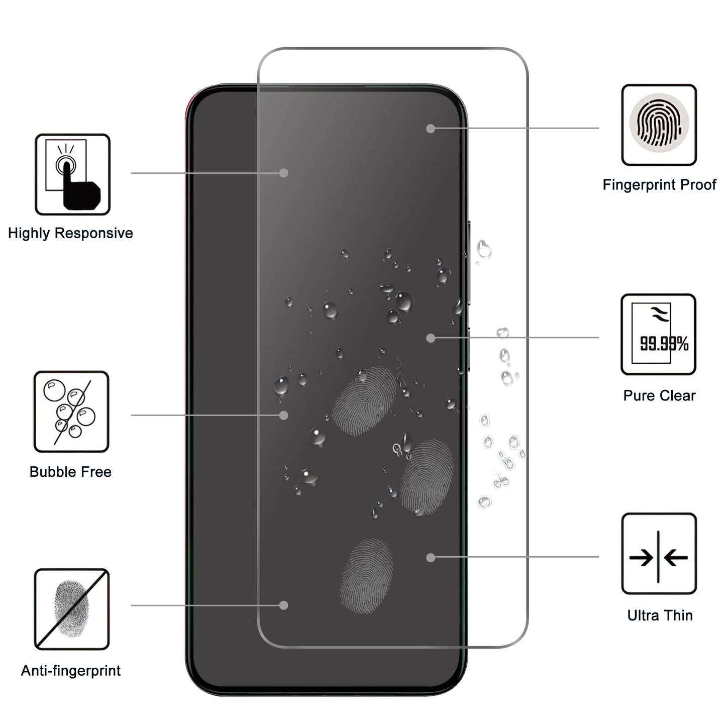 Screen Protector for Xiaomi 13T / 13T Pro 2.5D Arc Edge 9H Hardness Tempered Glass Film