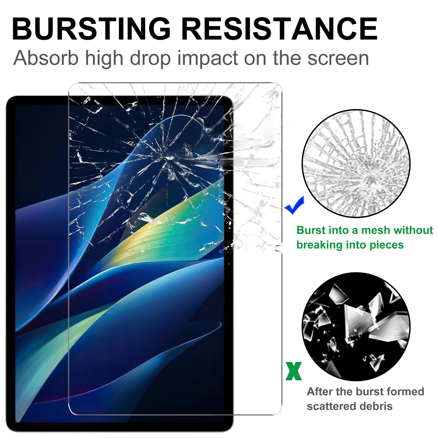 For vivo Pad Air Tempered Glass Tablet Screen Protector 2.5D Straight Edge Anti-scratch Screen Film