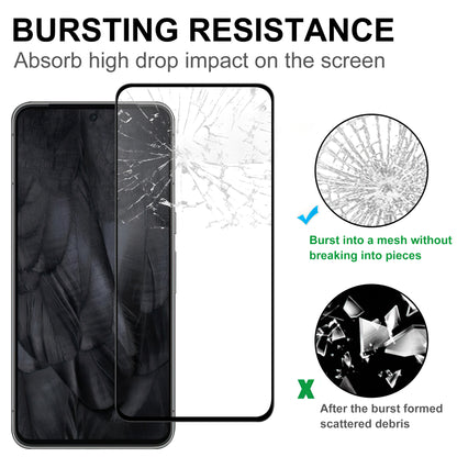 For Google Pixel 8 Clear Cell Phone Screen Protector Black Edge Full Glue AGC Glass Screen Covering Film