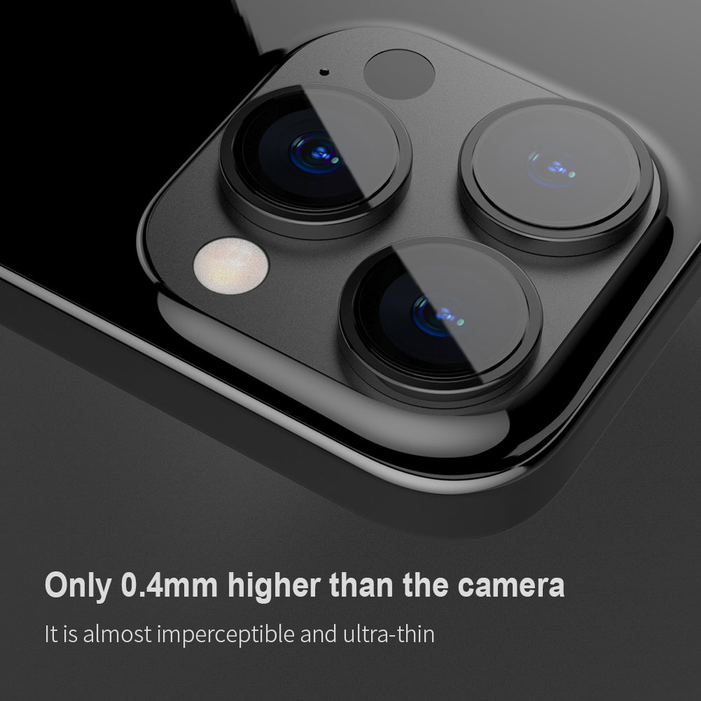 NILLKIN For iPhone 15 Pro / 15 Pro Max Aluminum Frame+Tempered Glass Camera Lens Protector Cell Phone Ultra Clear Lens Film