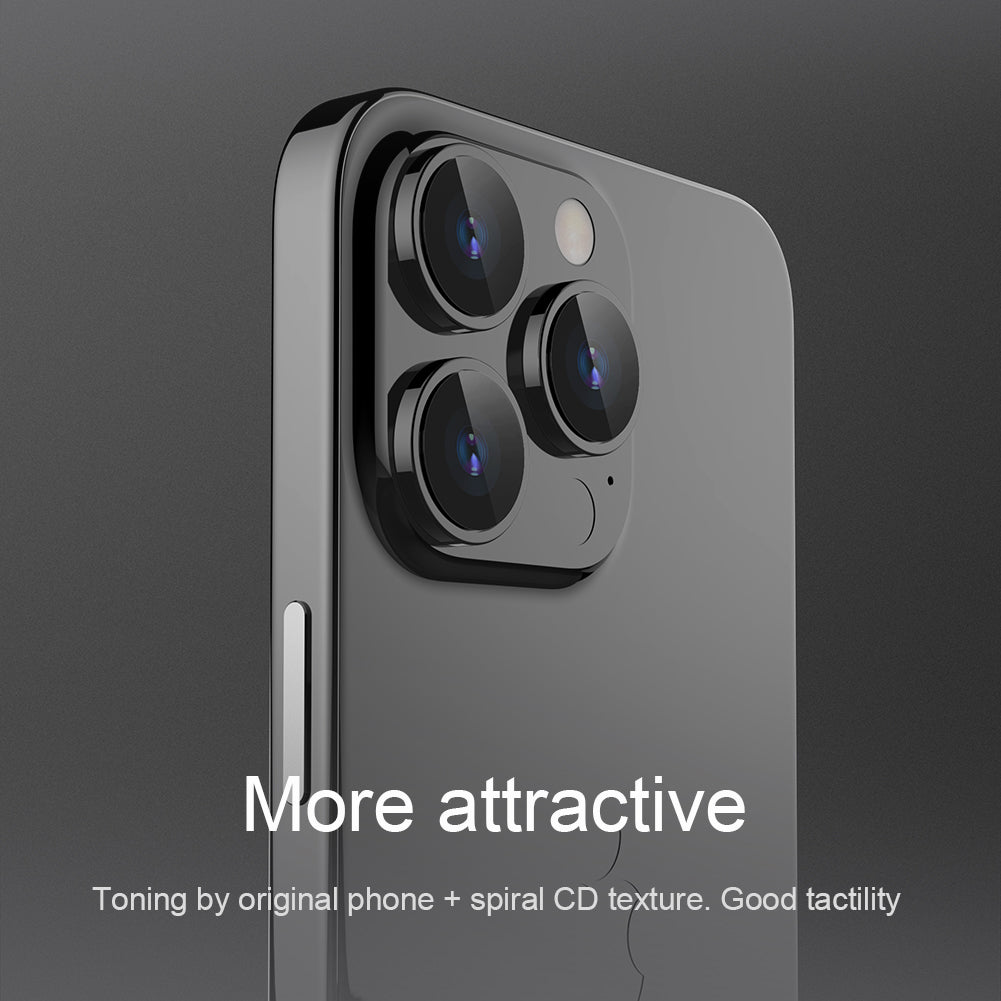 NILLKIN For iPhone 15 Pro / 15 Pro Max Aluminum Frame+Tempered Glass Camera Lens Protector Cell Phone Ultra Clear Lens Film