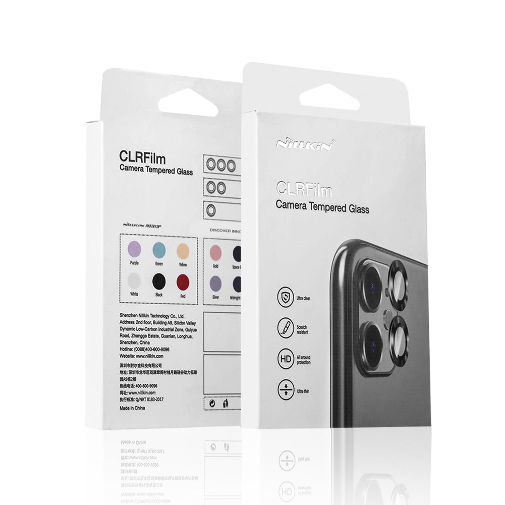 NILLKIN For iPhone 15 Pro / 15 Pro Max Aluminum Frame+Tempered Glass Camera Lens Protector Cell Phone Ultra Clear Lens Film