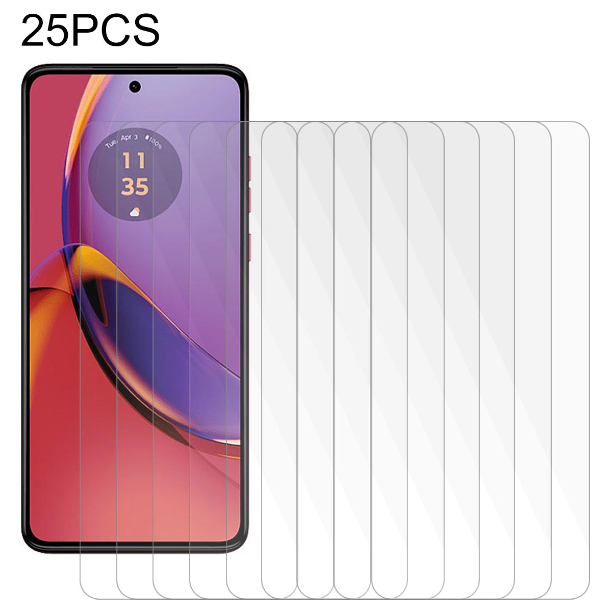 25PCS Tempered Glass Film for Motorola Moto G84 5G , Anti-Scratch Clear Phone Screen Protector