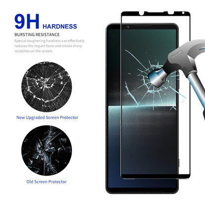 ENKAY HAT PRINCE 9H 2.5D Screen Protector for Sony Xperia 1 V Silk Print High Aluminium-silicon Glass Screen Film