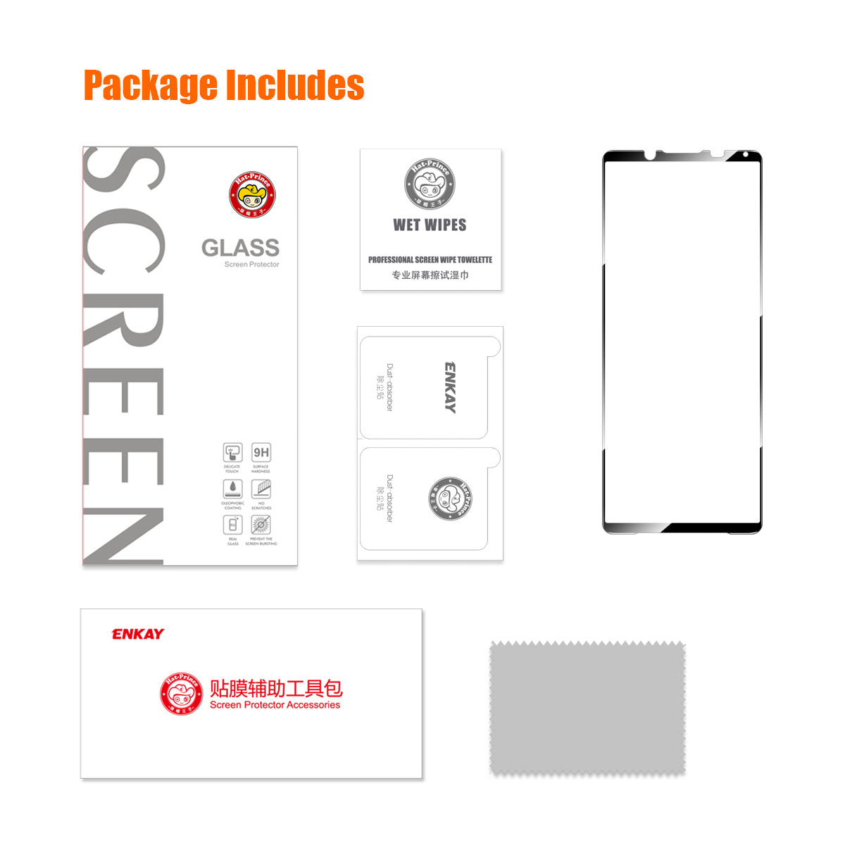 ENKAY HAT PRINCE 9H 2.5D Screen Protector for Sony Xperia 1 V Silk Print High Aluminium-silicon Glass Screen Film