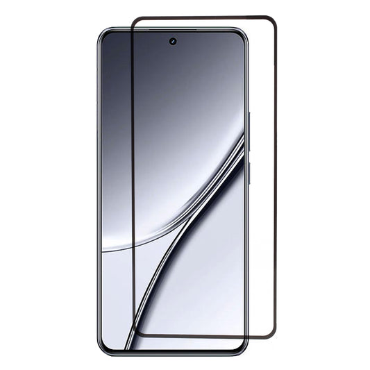 For Realme GT5 5G Silk Printing Complete Cover Screen Protector Full Glue Black Edge Tempered Glass Film