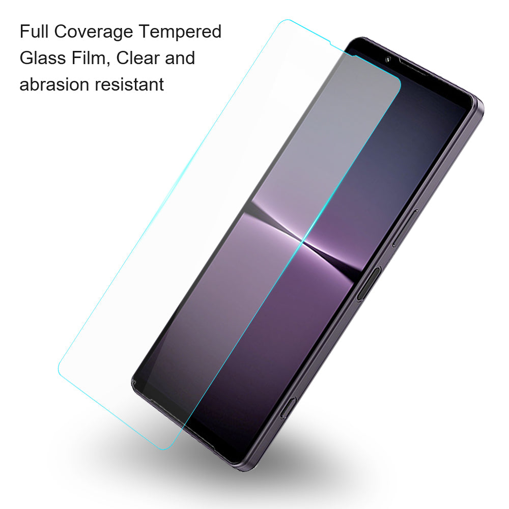 AMORUS For Sony Xperia 5 V High Aluminum-silicon Glass Screen Protector 2.5D Arc Edge 9H Hardness Anti-Scratch Film