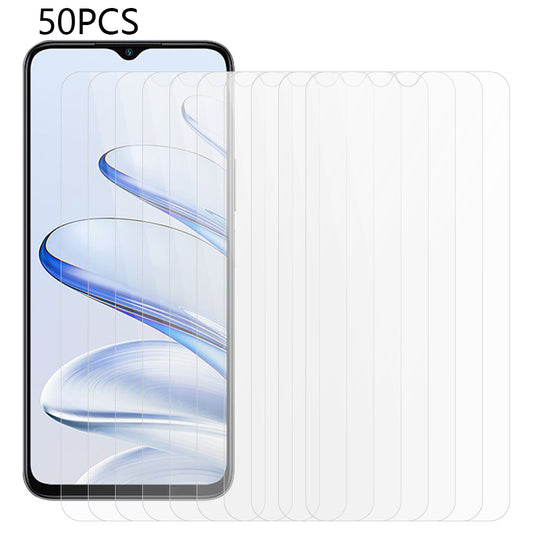50PCS For Honor 70 Lite 5G / X6a 4G Transparent Screen Film Anti-Scratch Tempered Glass Screen Protector