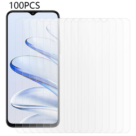 100PCS For Honor 70 Lite 5G / X6a 4G Transparent Screen Film Anti-Scratch Tempered Glass Screen Protector