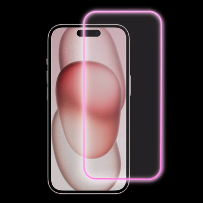For iPhone 15 Pro Full Cover Luminous Medium Alumina Glass Film Noctilucent HD Full Glue Screen Protector