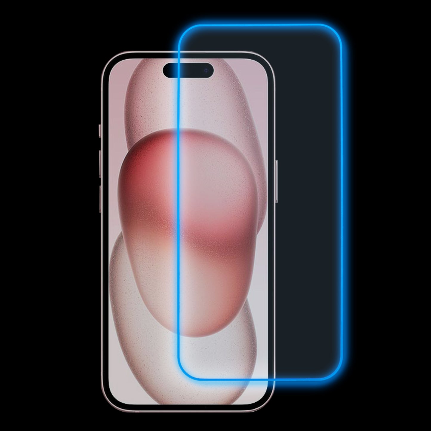 For iPhone 15 Pro Max Luminous HD Medium Alumina Glass Screen Protector Full Glue Anti-scratch Film
