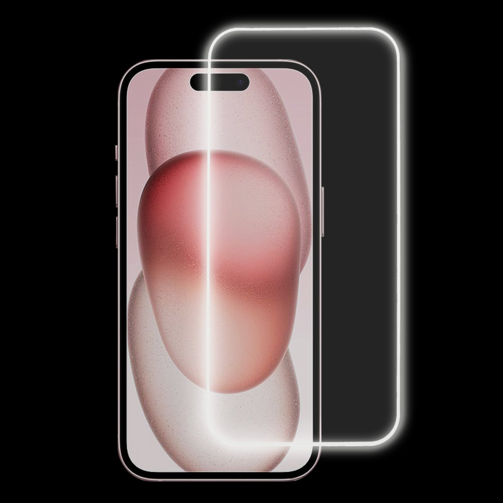 For iPhone 15 Pro Max Luminous HD Medium Alumina Glass Screen Protector Full Glue Anti-scratch Film
