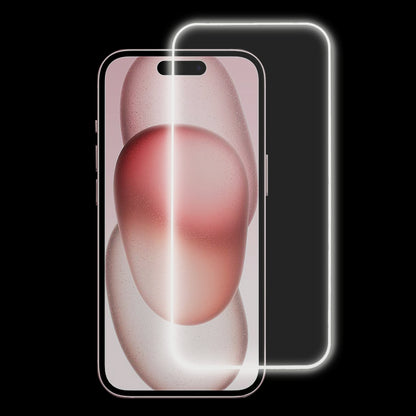 For iPhone 15 Pro Max Luminous HD Medium Alumina Glass Screen Protector Full Glue Anti-scratch Film