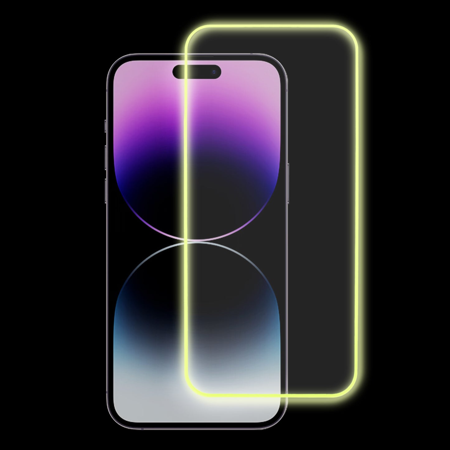 For iPhone 14 Pro Ultra Clear Medium Alumina Glass Film Luminescent Full Cover Screen Protector Full Glue
