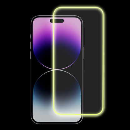 For iPhone 14 Pro Ultra Clear Medium Alumina Glass Film Luminescent Full Cover Screen Protector Full Glue