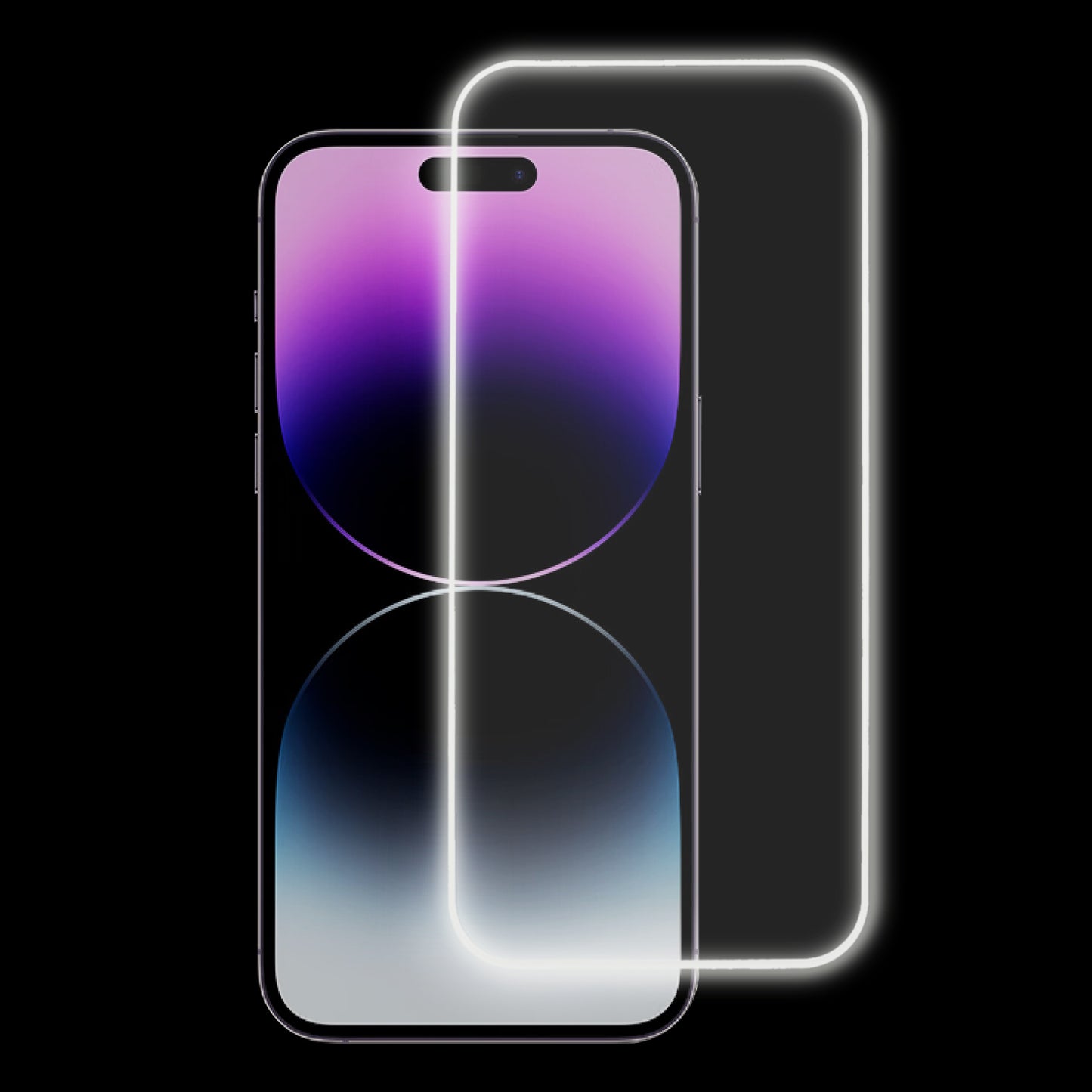 For iPhone 14 Pro Ultra Clear Medium Alumina Glass Film Luminescent Full Cover Screen Protector Full Glue