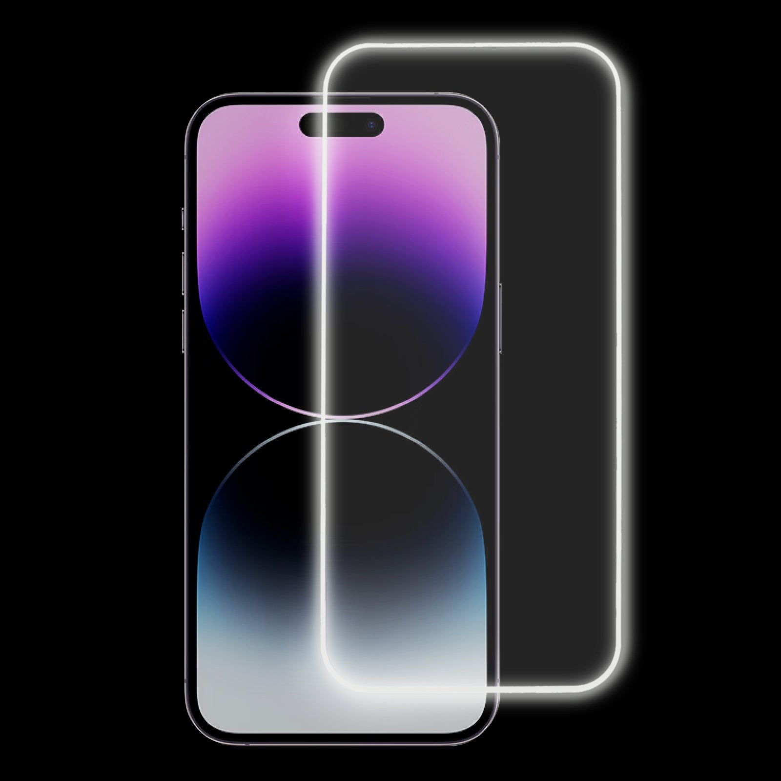For iPhone 14 Pro Ultra Clear Medium Alumina Glass Film Luminescent Full Cover Screen Protector Full Glue